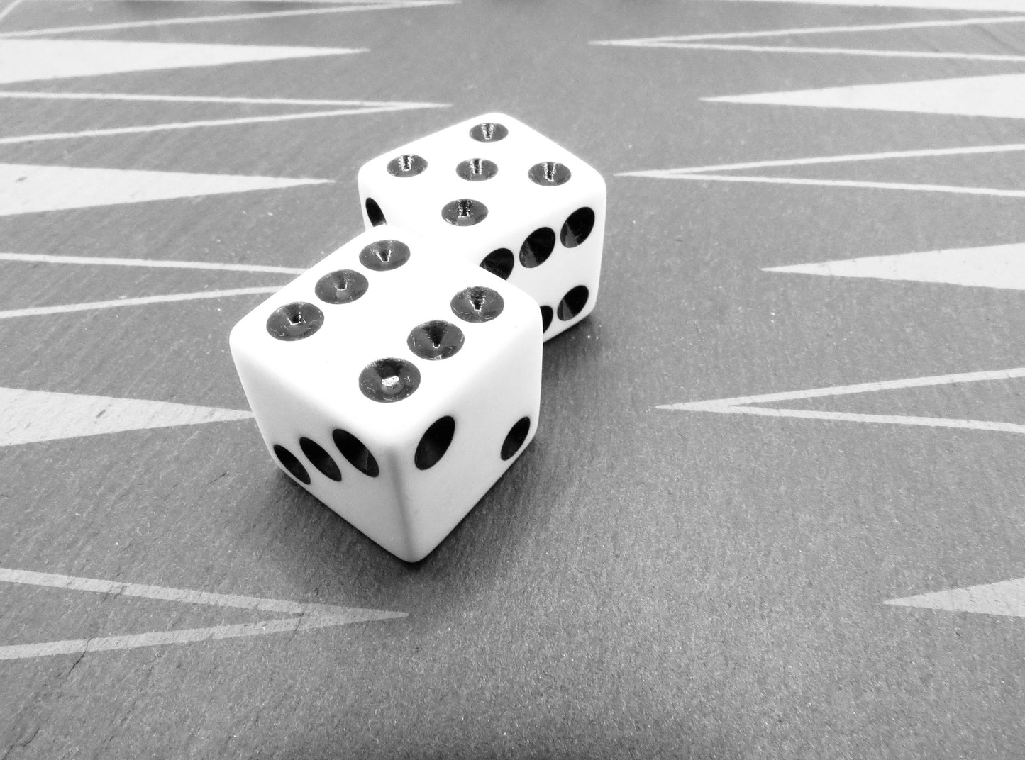 Backgammon set made of natural slate, 30x20 cm with dice