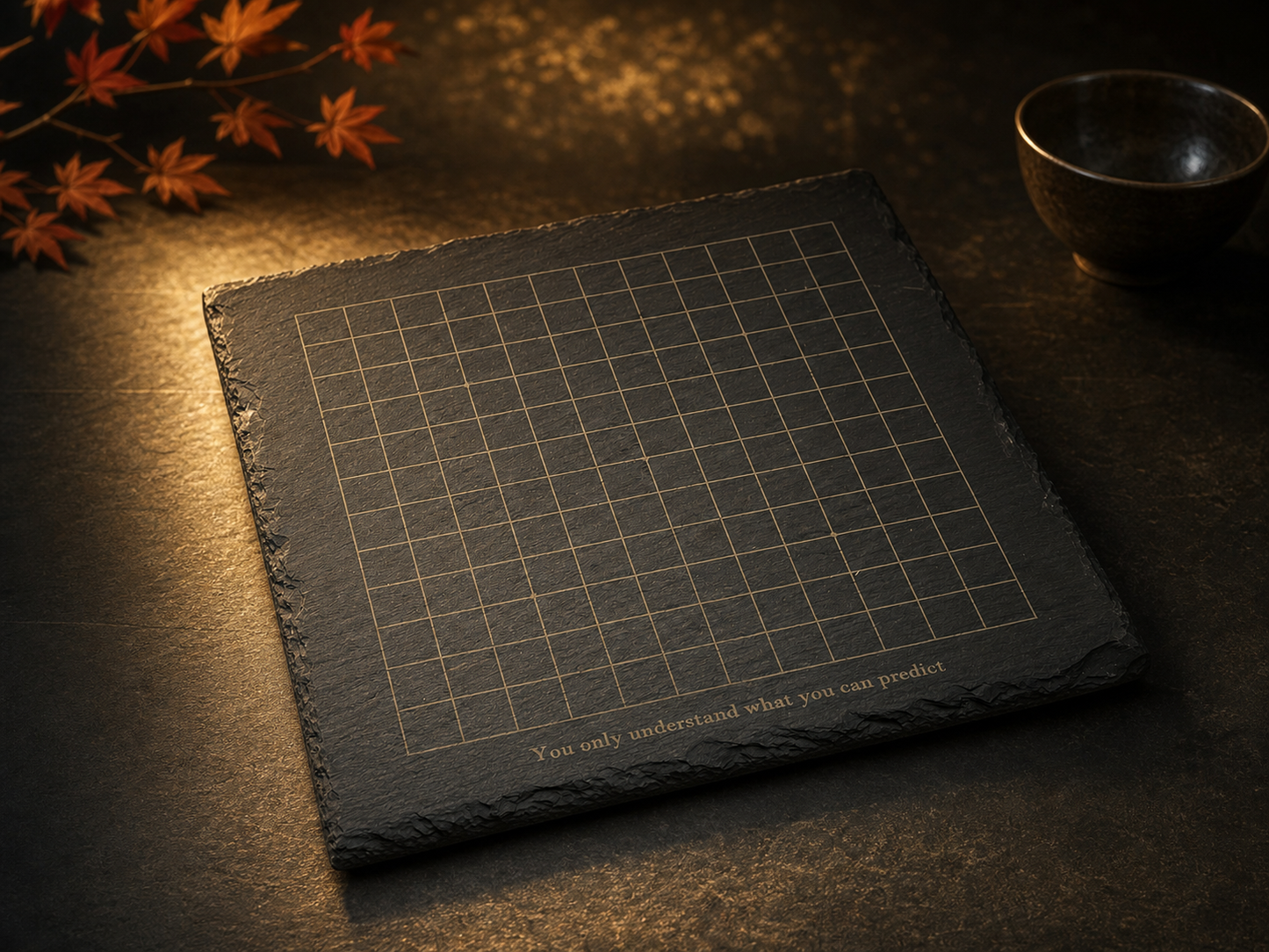 Jeu de go 13x13 en ardoise naturelle, 25 cm